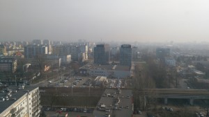 City of Wrocław covered in smoke.